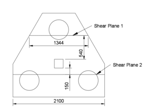 3 pile cap design example - Shear plane